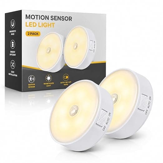 Motion Sensor Light for Home Rechargeable LED, PIR Motion Sensor Night Light Wireless, Auto On/Off Closet Wardrobe Cabinet Light, Magnetic Stick-On Indoor Lighting for Stairs Kitchen Hallway